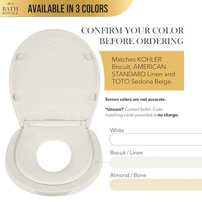 BATH ROYALE Potty Training Seat - Soft Close, Kingsport BR720-01, Round Biscuit/Linen, Adult & Child - color: Biscuit/Linen, size: Round