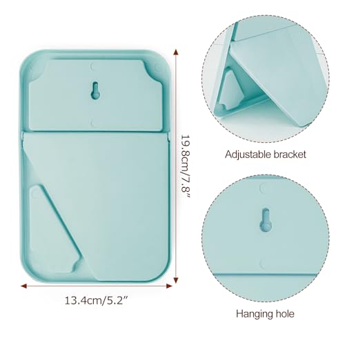 2Pcs Table Desk Vanity 8-Inch Makeup Mirror, Simple Portable Travel Mirror with Stand, Standing and Wall Hanging Dual-use Blue - color: 2pcs-blue