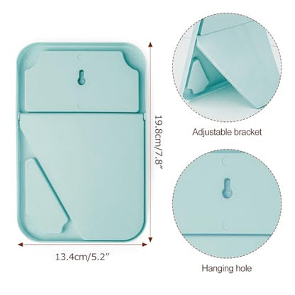 2Pcs Table Desk Vanity 8-Inch Makeup Mirror, Simple Portable Travel Mirror with Stand, Standing and Wall Hanging Dual-use Blue - color: 2pcs-blue