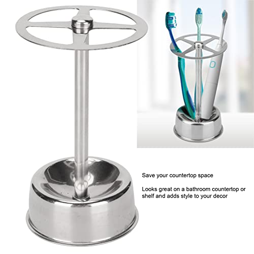OUKENS Multi Functional Stainless Steel Toothbrush, Toothbrush Holder Stand, Holder Organizer Toothpaste Stand for Bathroom Vanity Countertop, Stylish Design