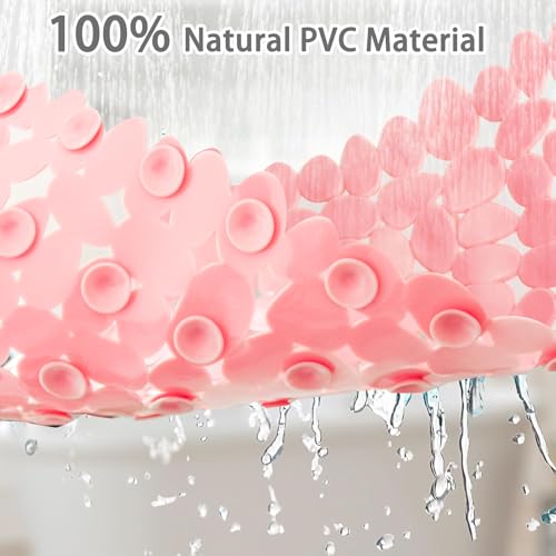 SONGZIMING Pebble Bath Mat for Bathtub to Anti Slip Bathtub Mat in Shower with 16 Inches by 35 Inches (Pink) - color: Pink