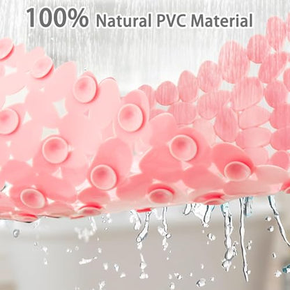 SONGZIMING Pebble Bath Mat for Bathtub to Anti Slip Bathtub Mat in Shower with 16 Inches by 35 Inches (Pink) - color: Pink
