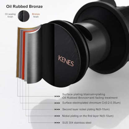 KENES Oil Rubbed Bronze Pop Up Bathroom Sink Drain with Overflow, Lavatory Bathroom Vanity Sink Drain Stopper, Sink Drain Assembly with Overflow Anti Clog Pop Up Drain - color: Oil-rubbed Bronze, size: Big Pop up Cap (With Overflow)