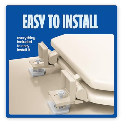 Highcraft B4TSWE Elongated Molded Wood Toilet Seat Slow Close ? Easy Remove ? Adjustable Hinge, Bone - color: Bone