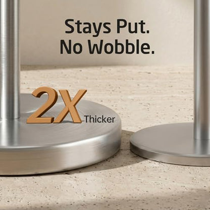 KES 26" Tall Toilet Paper Holder Stand with Weighted Base, Brushed Finish | Free Standing Design, Rustproof SUS304 Stainless Steel, Weighted Base, Anti-Slip Pad, Easy Assembly, Fits All Roll Sizes - color: Brushed Grey, size: 26" H