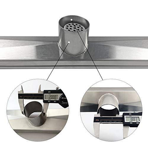 Neodrain 24" Linear Shower Drain, Polished 304 SS Bathroom Linear Drain | Polished Shower Drain with Quadrato Grate& Adjustable Feet, Long Rectangle Shower Floor Drain in Bathroom, Balcony etc,cUPC - color: Polished, size: 24 In