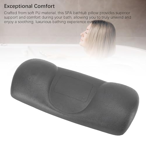 Bathtub Pillow, PU Suction Cup Bath Cushion Bathing Accessories for Home Bathroom Hot Tub Spa