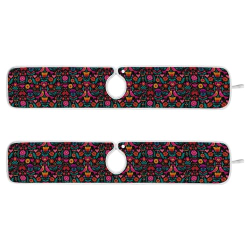 Kitchen Sink Splash Guard Behind Faucet Mat 2 Pcs Absorbent Faucet Mat Quick Dry Kitchen Sink Drying Mats for Drip Drain Draining Sinks Bathroom Microfiber Soft Washable L Black Mexican Otomi Floral B - color: Black Mexican Floral Birds Hearts, size: 30"