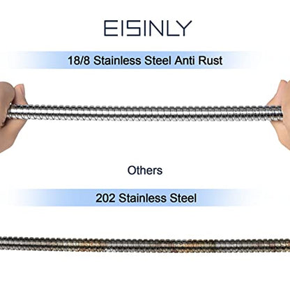 Eisinly Shower Hose, 79 Inches Extra Long Stainless Steel Handheld Shower Head Hose with Brass Insert and Nut, Flexible, Chrome