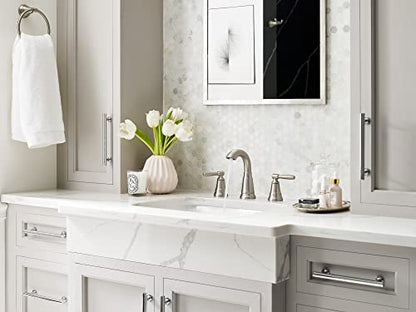 Moen 84972SRN Halle Widespread 2-Handle Bathroom Faucet with Drain Assembly, Spot Resist Brushed Nickel, 3-Hole, 8â€“16" Adjustable Installation - color: Spot Resist Nickel
