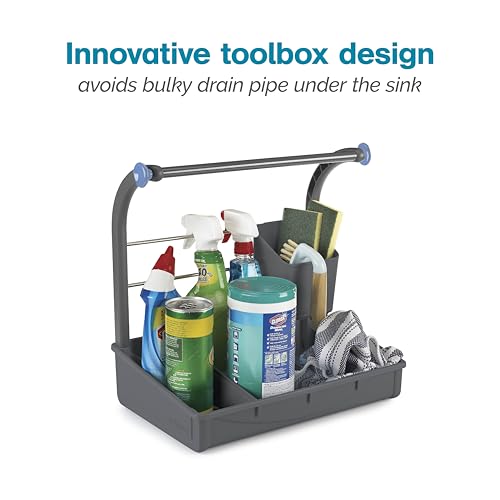 Polder Under Sink Storage Caddy, Kitchen and Bathroom Organization and Storage with Tray, Easy-to-Assemble, 16.75" x 10.5" x 16.5"