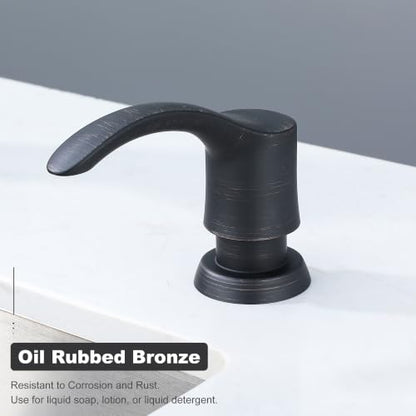 Kitchen Sink Soap Dispenser (Oil-Rubbed Bronze), G080ORB-G | Sink Soap Dispenser Pump with 40" Silicone Dispenser Extension Soap Tube, Say Goodbye to Frequent Refills - color: Oil-rubbed Bronze, size: with Hose