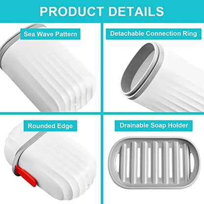 VITVITI White Toothbrush Travel Case, Portable Travel Soap Container Leakproof Dish Tray,7.88 inch Toothpaste Toothbrush Holder with Cover for Trip/Bathroom/Camping | Dish Soap, drainage, leakproof, 7.88 in, Traveling Toothpaste Tooth Brush Holder, Cover,