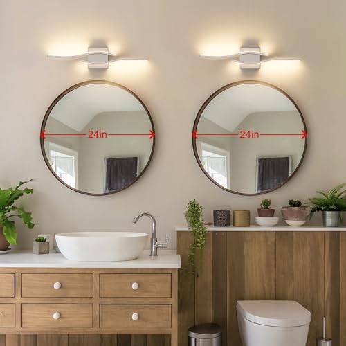 Joossnwell Brushed Nickel Bathroom Vanity Lights Fixtures Over Mirror 5CCT Dimmable Bathroom Light Fixture Modern Vanity Lighting Bar Led Bath Vanity Light 23 Inch Wall Lamp - color: Brushed Nickel, size: 23 inch long