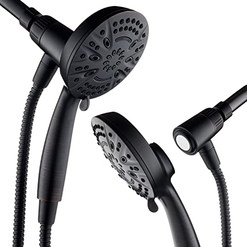 AquaDance New Magnetic Docking 8-setting High Pressure Handheld Shower Head | Space-age Magnetic Guidance Bracket System, Giant 5-inch Face, Extra-long 72-inch Stainless Steel Hose - Bronze - color: Oil Rubbed Bronze
