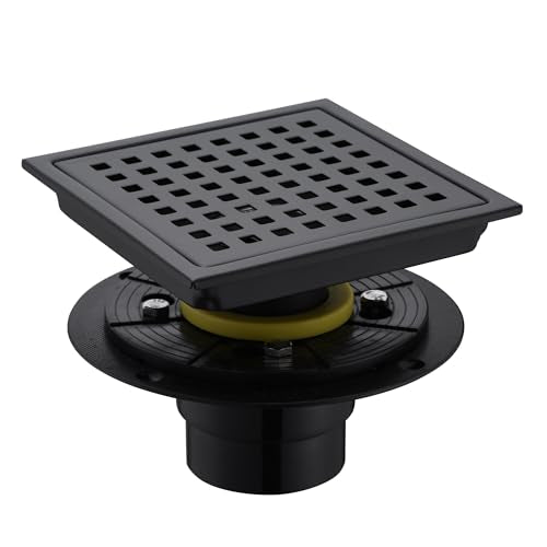 6 in. x 6 in. Stainless Steel Square Shower Floor Drain in Matte Black, FD01-6-TM - color: Matte Black
