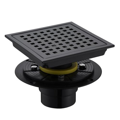 6 in. x 6 in. Stainless Steel Square Shower Floor Drain in Matte Black, FD01-6-TM - color: Matte Black