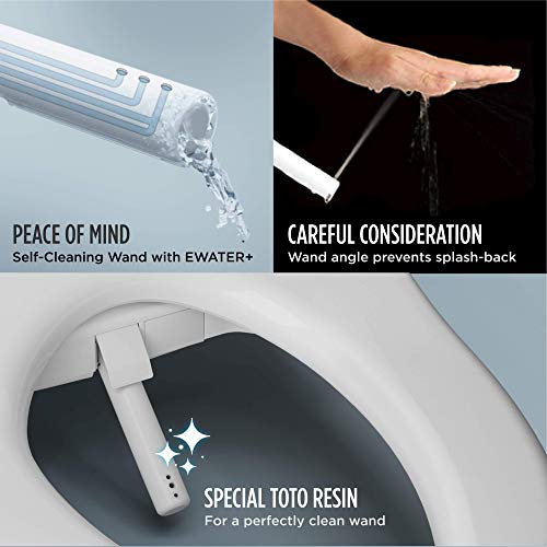 TOTO® WASHLET® C5 Electronic Bidet Toilet Seat with PREMIST and EWATER+ Wand Cleaning, Elongated, Cotton White - SW3084#01 - size: C5 Elongated