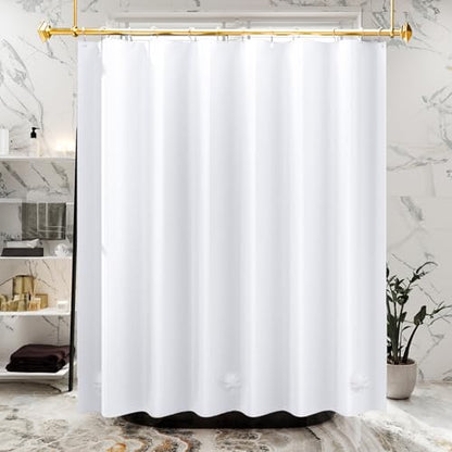 AmazerBath 48x72 Shower Curtain Stall, PEVA White Heavy Duty Shower Curtain with 2 Weighted Stones and 8 Grommet Holes - color: White, size: 48"W x 72"L (Pack of 1)