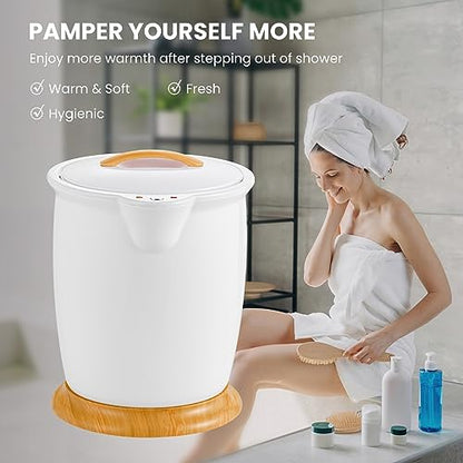 WELLHUT Towel Warmer Bucket Towel Warmers for Bathroom with Fragrance Holder, Luxury Spa Hot Towel Warmer, Towel Heater, Auto Shut Off, Holds Two 40"X70" Oversized Towels, Bathrobes, Blankets - color: White, size: 20 L