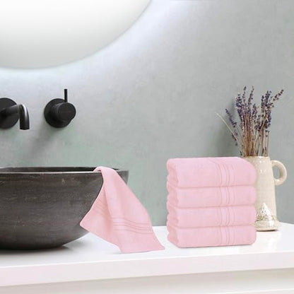 BOUTIQUO Ultra Soft Cotton Washcloths, Contains 12 Piece Face Cloths 12x12 inch, Ideal for Everyday use Face Towels, Compact & Lightweight Multi Purpose Washcloths - Pink - color: Pink, size: Washcloths - Set of 12