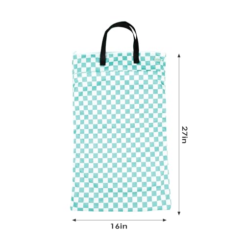 wegreeco Reusable Hanging Wet Dry Cloth Diaper Bag (Checkerboard Mint Green) - color: Checkerboard Mint Green