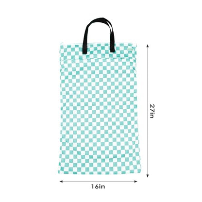 wegreeco Reusable Hanging Wet Dry Cloth Diaper Bag (Checkerboard Mint Green) - color: Checkerboard Mint Green