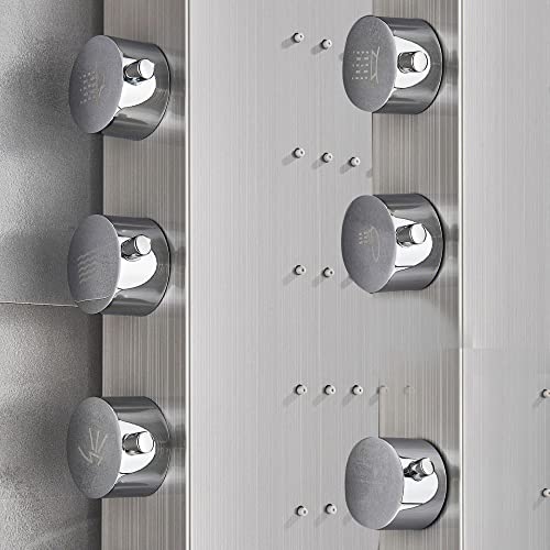 Stainless steel rain shower panel LED waterfall body Jets tower system
