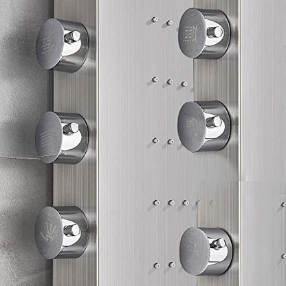 Stainless steel rain shower panel LED waterfall body Jets tower system