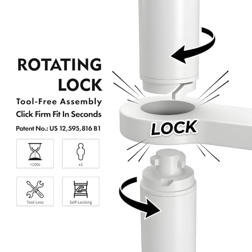 Toilet Paper Holders Free Standing, Holds up to 7 Rolls Toilet Paper Stand with Storage, Bathroom Toilet Paper Organizer with Top Shelf for Small Items, 1-Min Rotating-Lock Assembly, White,L - color: White