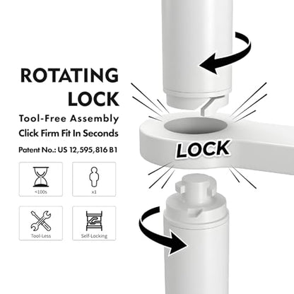 Toilet Paper Holders Free Standing, Holds up to 7 Rolls Toilet Paper Stand with Storage, Bathroom Toilet Paper Organizer with Top Shelf for Small Items, 1-Min Rotating-Lock Assembly, White,L - color: White