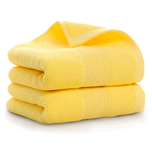 Lchkrep Bathroom Hand Towels (14x30 inch), Home Soft Cotton Super Soft Highly Absorbent Hand Towel for Bath, Hand, Face, Gym and Spa,(Yellow 2 Pack) - color: Yellow-2pack