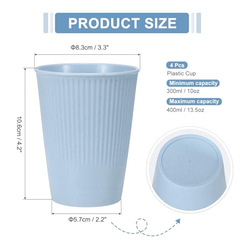 uxcell 4 Pcs Simple Toothbrush Cup, 3.3 x 3.3 x 4.2 Dishwasher Safe Bathroom Tumbler Reusable Plastic Cup Set for Storing Toothpaste Combs, Light Blue - color: Light Blue