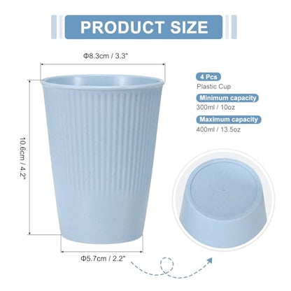 uxcell 4 Pcs Simple Toothbrush Cup, 3.3 x 3.3 x 4.2 Dishwasher Safe Bathroom Tumbler Reusable Plastic Cup Set for Storing Toothpaste Combs, Light Blue - color: Light Blue