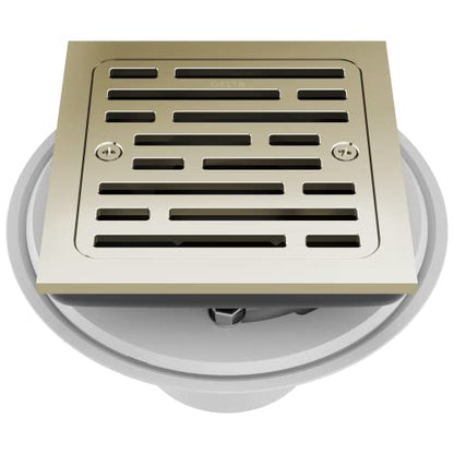 Delta Faucet 4 Inch Tile-In Square Shower Floor Drain Polished Nickel, Shower Drain Kit, Square Shower Drain, Chrome Shower Drain, Shower Floor Drain, Polished Nickel DT062412-PN - color: Polished Nickel