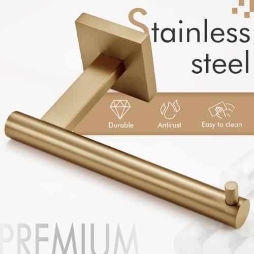 KOKOSIRI Toilet Paper Holder Champagne Bronze Toilet Roll Holder Hold Mega Rolls Kitchen Bathroom Tissue Paper Dispenser Stainless Steel, B2005CPG - color: Champagne Bronze, size: Horizontal