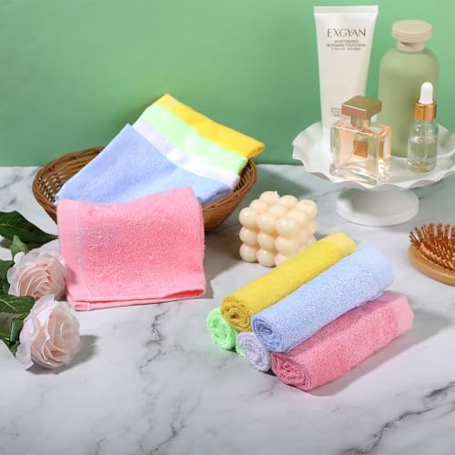 40 Pack Cotton Wash Cloth Bulk, 10x10 Inch Soft Quick Drying Cotton Viscose Towels, Bulk Bath Hand Face Wash Cloths for Women Men, Multipurpose Bathroom Body Washing Rags, Fingertip Towels