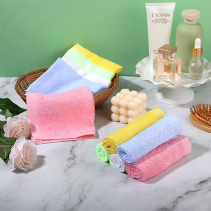 40 Pack Cotton Wash Cloth Bulk, 10x10 Inch Soft Quick Drying Cotton Viscose Towels, Bulk Bath Hand Face Wash Cloths for Women Men, Multipurpose Bathroom Body Washing Rags, Fingertip Towels