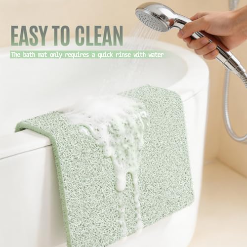 17 * 24in Shower Mat Bathtub Mat Non Slip | Bathmats Non Slip, Quick Drying Foot Scrubber Loofah Mats for Inside Shower, Tub, Bathroom, Home, Mint Green - color: Mint Green, size: 24" x 17" (Rectangular)