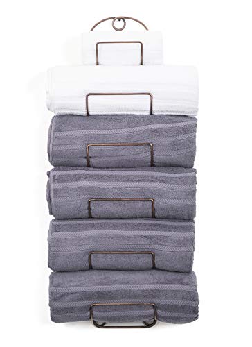 Towel Racks for Bathroom Wall Mounted Metal Wine Rack Towel Shelf Towel Holder for Bath Antique Bronze - color: Antique Bronze