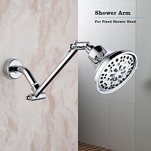 Shower Extension, Adjustable Shower Arm for Bathroom, Solid Brass Shower Arm with Lock Joints, Tool-Free Insatllation (Chrome, 8 Inch) - color: Chrome, size: 8 Inch