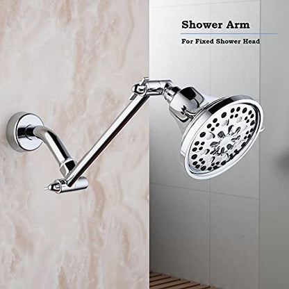 Shower Extension, Adjustable Shower Arm for Bathroom, Solid Brass Shower Arm with Lock Joints, Tool-Free Insatllation (Chrome, 8 Inch) - color: Chrome, size: 8 Inch