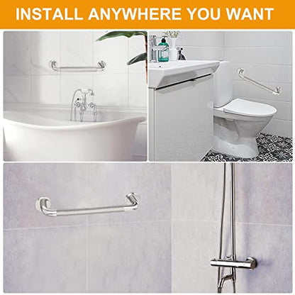 18 Inch Knurled Shower Grab Bar, Brushed Nickel, 2 Pack | 304 Stainless Steel, ADA 500lbs Support, Non-Slip Knurled Grip, Concealed Screws, Rustproof Handrail - color: Brushed Nickel Knurled, size: 18 Inch (Pack of 2)