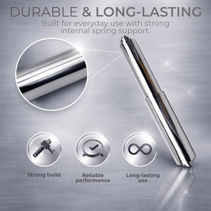 Toilet Paper Holder Spring Rod | Toilet Paper Roller Replacement | Standard & 7 Inch Size Toilet Paper Holder Replacement Rod (1, Chrome) - color: Chrome