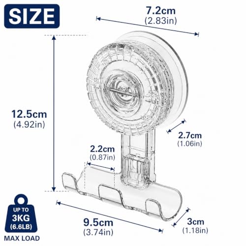HOME&I Suction Cup Razor Holder for Shower, 2 Pack, No-Drill Double Hooks - style: Twist Lock+Triple Hook