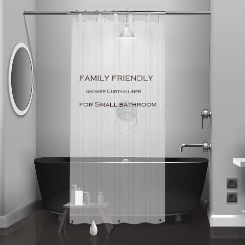 Small Clear Plastic Shower Curtain Liner, 36x72 Inch Thin Lightweight Transparent Plastic Bathroom Shower Showroom Inner Curtain with Rustproof Metal Grommet Holes, Weighted Magnets - color: A01-clear, size: 36"W x 72"L (Pack of 1)