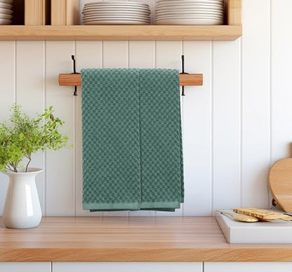 COTTON CRAFT Amazing Kitchen Towel - 12 Pack 100% Cotton Waffle Terry Towel | Seafoam 16x28 inch Euro Café Waffle Weave Dish Towels - Soft Absorbent Quick Dry Low Lint Reusable Pantry Bar Cleaning Cloth - color: Seafoam, size: 12 Pack