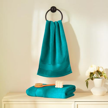 COZYART Bath Towel Set 6 PCS, Turquoise 100% Turkish Cotton 650GSM Soft | Absorbent Quick Dry, OEKO‑Tex 100 Cert. Zero Twist Ring Spun Cotton, Plush Fluffy, Breathable Hotel Quality Bathroom Towels - color: Turquoise