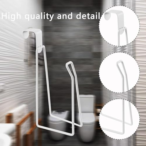 Toilet Paper Holders, Over The Tank Toilet Paper Holder Stand, Bathroom Metal Toilet Paper Holder Dispenser Reserve for Bathroom Storage and Organizatioz - color: White