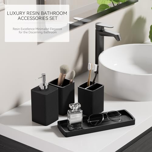 Black Bathroom Sets, Black Bathroom Accessories Set with Shower Curtain and No-Slip Bath Rugs, Natural Loofah Sponge, Soap Dispenser, Toothbrush Holder, Bathroom Tumbler and Tray for Bathroom - size: Bath Set+Shower Curtain+Bath Rugs+2PCS Loofah, style: B